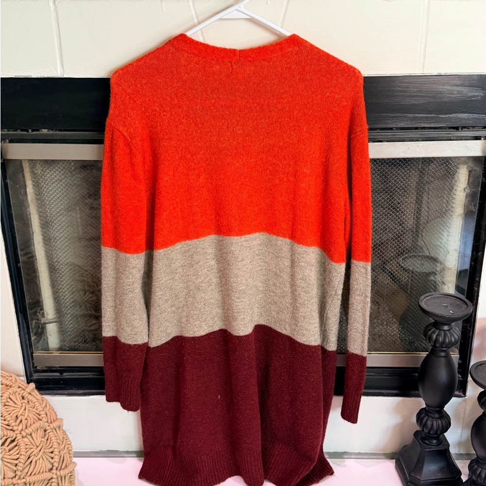 Colorblock Open Front Cardigan - Picture 2 of 4